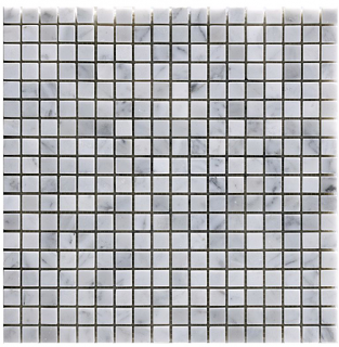 Project Deco 5/8"x5/8" Carrara Natural Stone Mosaic Tile (12"x12" Sheet)