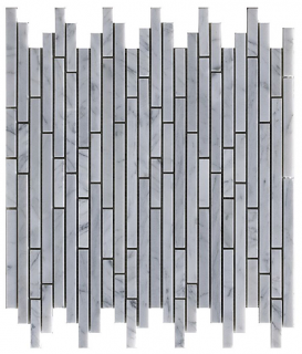 Project Deco Carrara Sticks Natural Stone Mosaic Tile (11.3"x11.7" Sheet)
