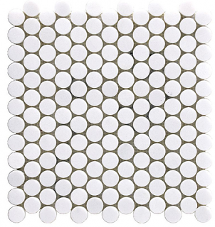 Project Deco Thassos Penny Round Natural Stone Mosaic Tile (12.2"x12.4" Sheet)