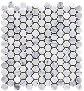 Project Deco Statuario Penny Round Natural Stone Mosaic Tile (12.2"x12.4" Sheet)