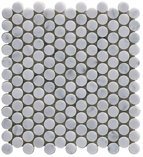 Project Deco Carrara Penny Round Natural Stone Mosaic Tile (12.2"x12.4" Sheet)
