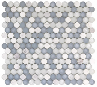 Project Deco SoBe Sky Penny Round Mosaic Tile (12.4"x11.5" Sheet)
