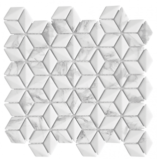 Project Deco Endura Calacatta 3D Rhomboid Mosaic Tile (10.5"x10.5" Sheet)