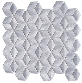 Project Deco Endura Bardiglio 3D Rhomboid Mosaic Tile (10.5"x10.5" Sheet)