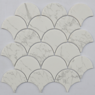 Project Deco Endura Arabescato Scale Mosaic Tile (11.1"x11.1" Sheet)