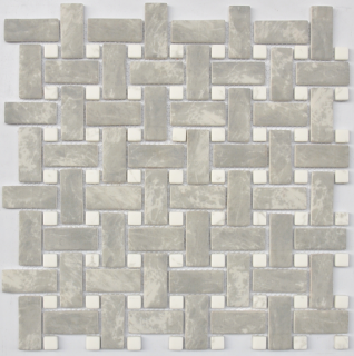 Project Deco Endura Bardiglio & Arabescato Basketweave Mosaic Tile (11.3"x11.3" Sheet)