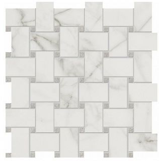 Edimax - Velvet White Porcelain Basketweave Mosaic Tile (12"x12" Sheet)