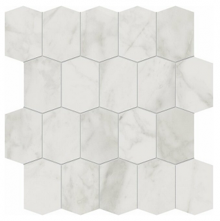 Edimax - Velvet White Porcelain Elongated Hexagon Mosaic Tile (12"x12" Sheet)