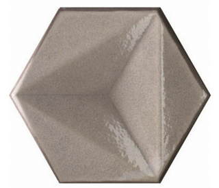 Settecento - 6"x7" Chroma Ecru Hexagon Glossy Ceramic Wall Tile