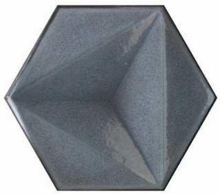 Settecento - 6"x7" Chroma Grigio Hexagon Glossy Ceramic Wall Tile