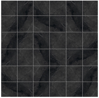 Italgraniti - 2"x2" Shale Dark Porcelain Mosaic Tile (12"x12" Sheet - Matte Finish)