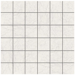 Fioranese - 2"x2" Marmorea Bianco Gioia Porcelain Mosaic Tile (Matte Finish - 12"x12" Sheet)