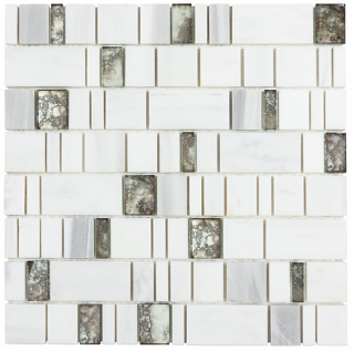 Anthology - Dazzle Silver Bravado Mosaic Tile (0.936 sf/sheet)