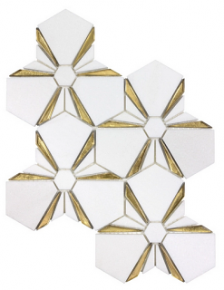 Anthology - Dazzle Gold Kaleidoscope Mosaic Tile (0.644 sf/sheet)