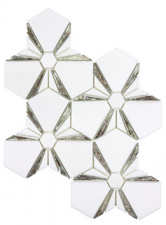 Anthology - Dazzle Silver Kaleidoscope Mosaic Tile (0.644 sf/sheet)