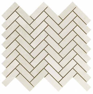 Happy Floors - Salt Stone Ice Porcelain Herringbone Mosaic Tile (11"x13" Sheet - Matte Finish)