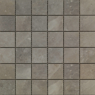 Happy Floors - 2"x2" Salt Stone Ash Porcelain Mosaic Tile (12"x12" Sheet - Matte Finish)