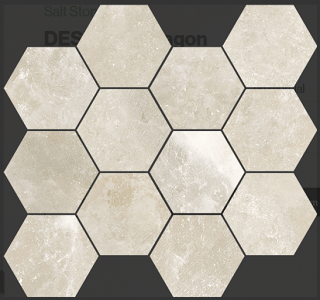 Happy Floors - Salt Stone Desert Porcelain Hexagon Mosaic Tile (12"x14" Sheet - Matte Finish)