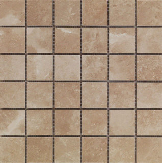 Happy Floors - 2"x2" Salt Stone Terra Porcelain Mosaic Tile (12"x12" Sheet - Matte Finish)