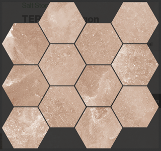 Happy Floors - Salt Stone Terra Porcelain Hexagon Mosaic Tile (12"x14" Sheet - Matte Finish)