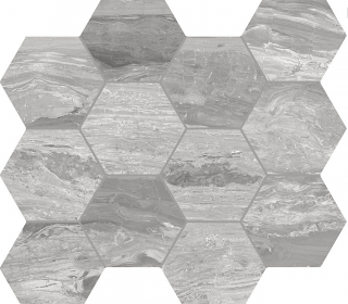 Unicom Starker - Sky Glace Porcelain Hexagon Mosaic Tile (Satin Finish - 12"x13" Sheet)
