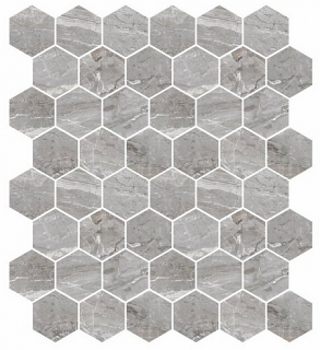 Milestone - Marbles ONICIATA GREY Polished Porcelain Hexagon Mosaic Tile (10 Pc. Pack - 9"x11" Sheet)