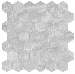 Anatolia - 2" Plata Perla Grigia Porcelain Hexagon Mosaic Tile (Matte Finish - 12"x12" Sheet)