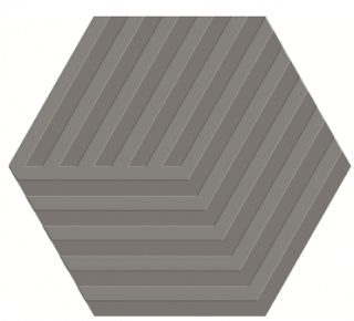 Happy Floors - 5"x6" Carpenter Grey Porcelain Cube Hexagon Tile (Matte Finish - Rectified Edges)