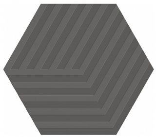 Happy Floors - 5"x6" Carpenter Dark Porcelain Cube Hexagon Tile (Matte Finish - Rectified Edges)