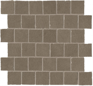 Happy Floors - 2"x2" B-Natural Umber Tumbled Mosaic Tile (Matte Finish, 12"x12" Sheet)