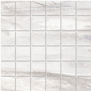 Mediterranea - Waterfalls WHITE WASH 2"x2" Porcelain Mosaic Tile (5 Pc. Pack, Matte Finish, 12"x12" Sheet)