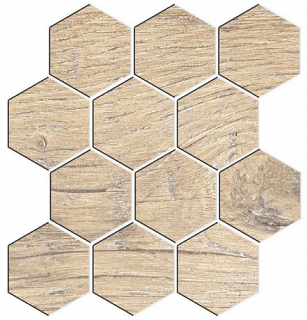 Edimax Astor - W3 Patin Almond Porcelain Hexagon Mosaic Tile (Matte Finish - 12"x13" Sheet)
