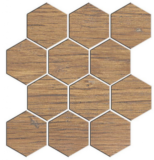 Edimax Astor - W3 Patin Brown Porcelain Hexagon Mosaic Tile (Matte Finish - 12"x13" Sheet)