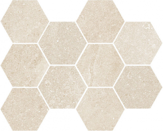 Happy Floors - Austral IVORY Porcelain Hexagon Mosaic Tile (Matte Finish - 8"x10" Sheet)