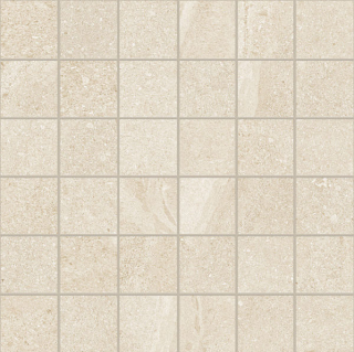 Happy Floors - 2"x2" Austral IVORY Porcelain Mosaic Tile (Matte Finish - 12"x12" Sheet)