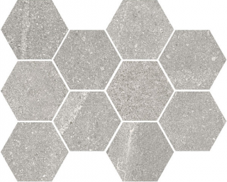 Happy Floors - Austral GREY Porcelain Hexagon Mosaic Tile (Matte Finish - 8"x10" Sheet)