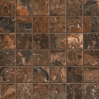 Happy Floors - 2"x2" Mun RUST Porcelain Mosaic Tile (Matte Finish - 12"x12" Sheet)