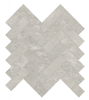 1.25"x4" Anciano Grigio Herringbone Honed Marble Mosaic Tile