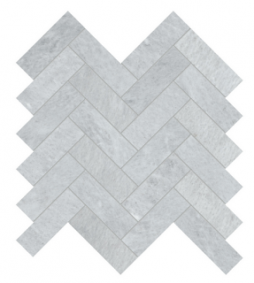 1.25"x4" Aura Fresca Herringbone Honed Marble Mosaic Tile