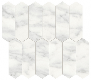 2"x6" Cromo Bianco Picket Honed Marble Mosaic Tile
