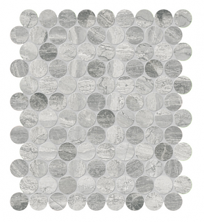1.25" VOLCANA NOTTE Penny Round Honed Marble Mosaic Tile