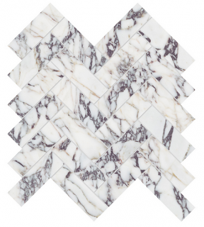 1.25"x4" VIOLA ROCCIA Herringbone Honed Marble Mosaic Tile