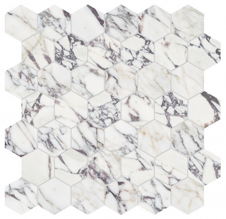 2" VIOLA ROCCIA Hexagon Honed Marble Mosaic Tile