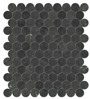 1.25" GALAXIA NERO Penny Round Polished Marble Mosaic Tile