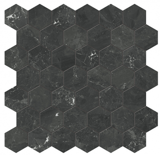 2" GALAXIA NERO Hexagon Polished Marble Mosaic Tile