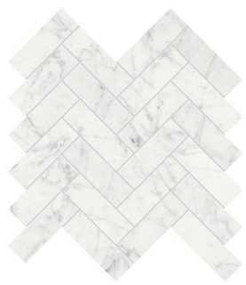 1.25"x4" ETERNA BIANCO Herringbone Honed Marble Mosaic Tile