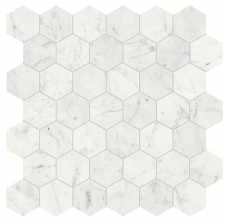 2" ETERNA BIANCO Hexagon Honed Marble Mosaic Tile