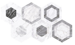 Equipe - 7"x8" Bardiglio GEOMETRIC PATTERN Hexagon Porcelain Tile