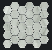 Gazzini - 2" LUXURY GREY Hexagon Polished Porcelain Mosaic Tile (0.86 S/F Per Sheet)