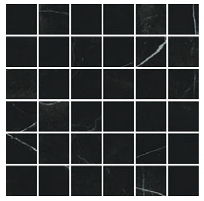 Gazzini - 2"x2" MARQUINIA BLACK Polished Porcelain Mosaic Tile (12"x12" Sheet)